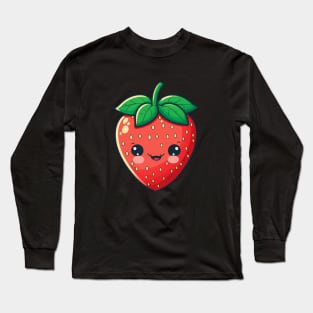 Cute Kawaii Strawberry Fruit Grower Farm Long Sleeve T-Shirt